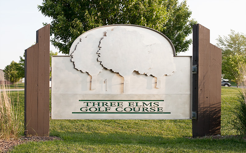 Thee Elms Entrance Sign